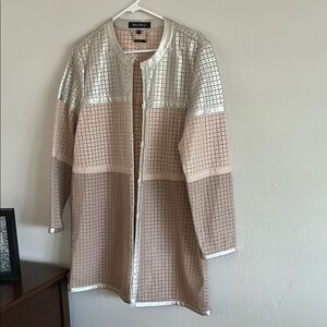 Silver and Pink Perforated Jacket
